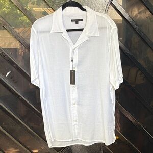 John Varvatos White Casual Button Down Shirt